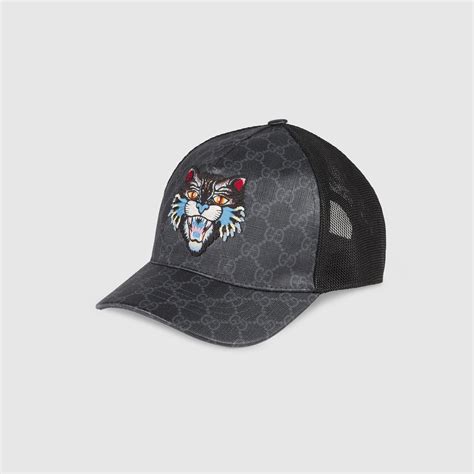 Gucci Casquette en toile suprême GG avec chat furieux